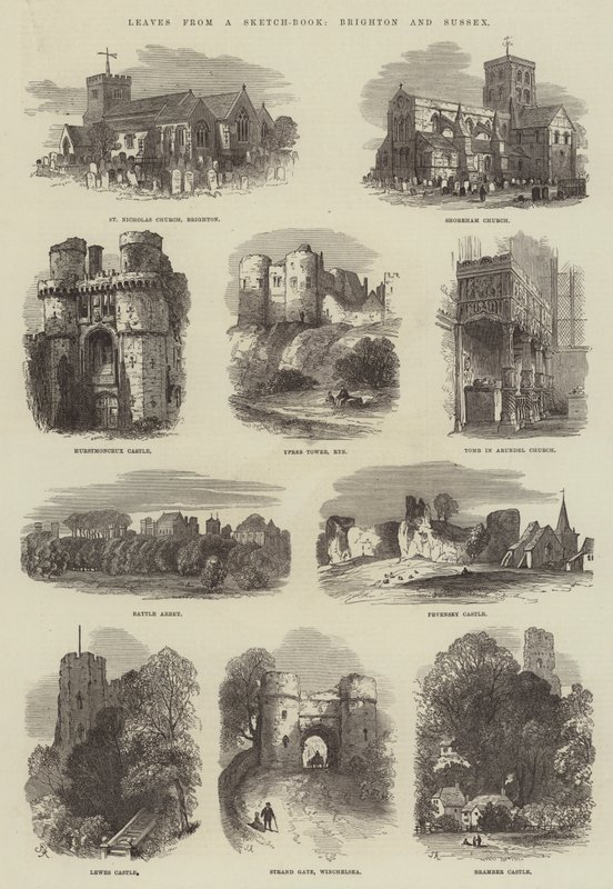 Hojas de un cuaderno de bocetos, Brighton y Sussex de Samuel Read