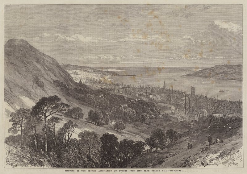 Reunión de la Asociación Británica en Dundee, la ciudad desde Balgay Hill de Samuel Read