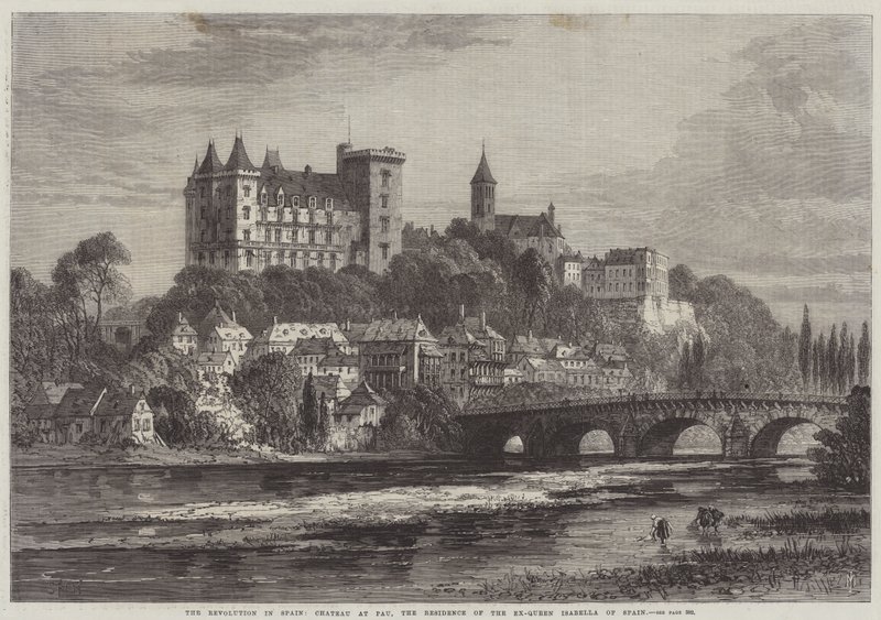 La Revolución en España, Castillo en Pau, la Residencia de la Ex-Reina Isabel de España de Samuel Read