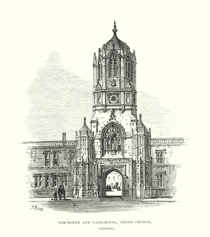Tom-Tower y Gate-House, Christ Church, Oxford de Samuel Read