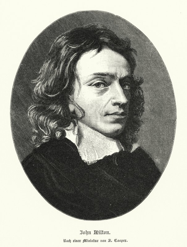 John Milton, poeta inglés (litografía) de Samuel (after) Cooper