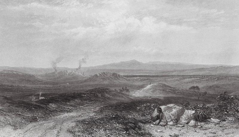 Australia: Vista cerca de Botany Bay (grabado) de Samuel (after) Prout