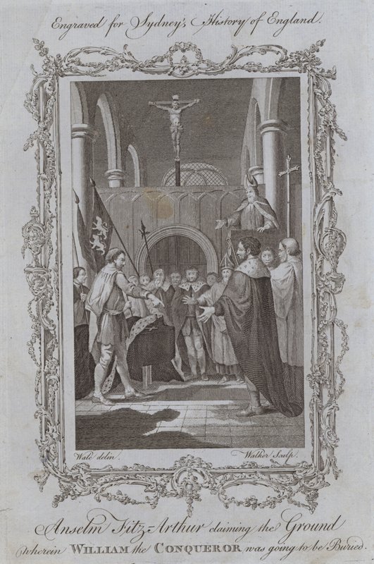 Anselm Fitz-Arthur Reclamando el Terreno donde Guillermo el Conquistador iba a ser Enterrado de Samuel (after) Wale