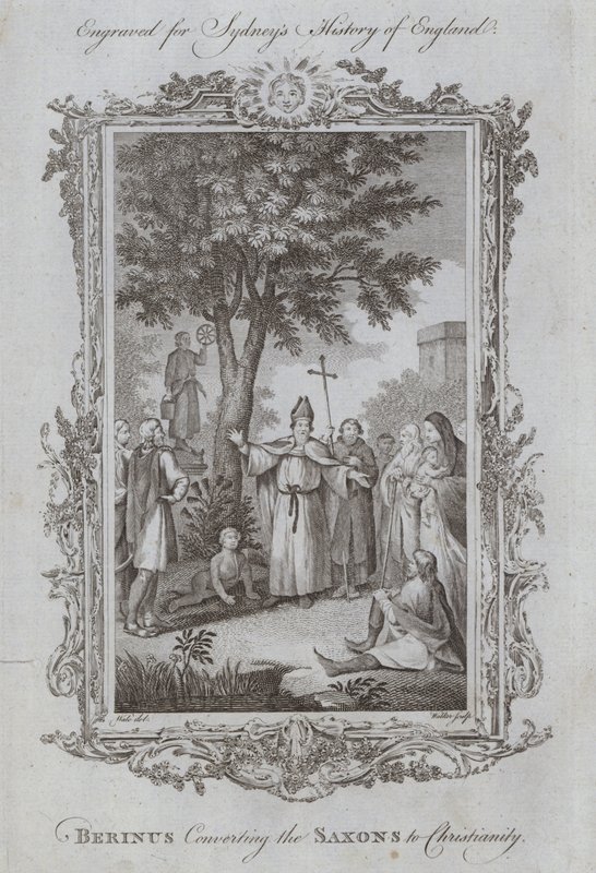 Berinus convirtiendo a los sajones al cristianismo de Samuel (after) Wale