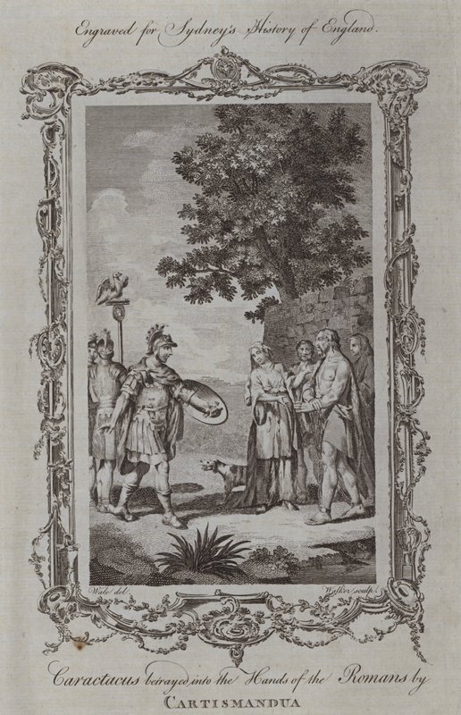 Caractacus traicionado en manos de los romanos por Cartismandua de Samuel (after) Wale