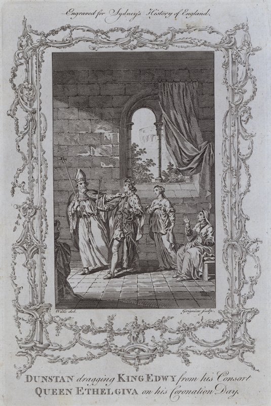 Dunstan Arrastrando al Rey Edwy de su Consorte, la Reina Ethelgiva en el Día de su Coronación de Samuel (after) Wale