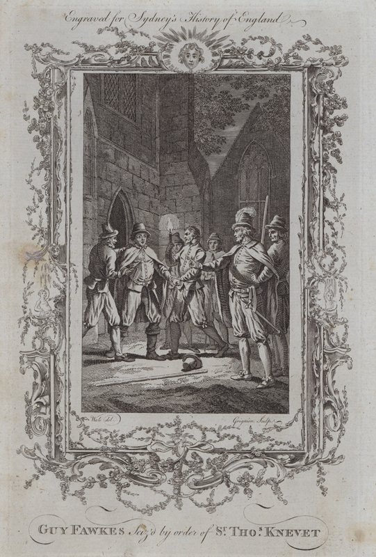 Guy Fawkes capturado por orden de Sir Thomas Knevet de Samuel (after) Wale