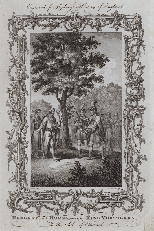 Hengest y Horsa se Reúnen con el Rey Vortigern en la Isla de Thanet de Samuel (after) Wale