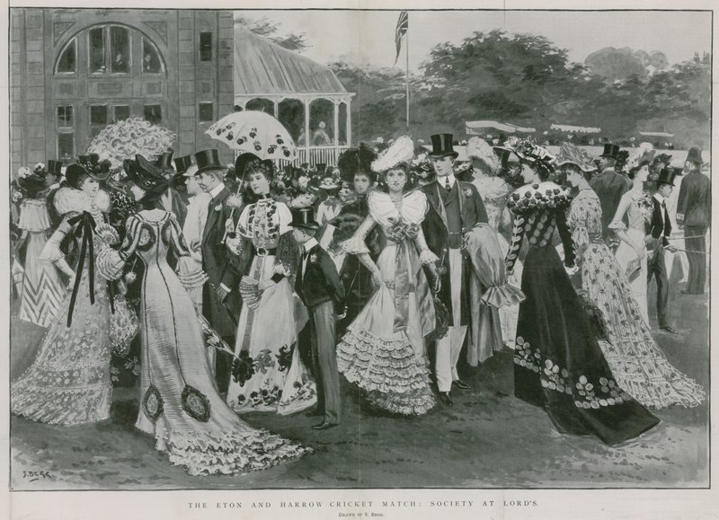 El partido de cricket de Eton y Harrow: Sociedad en Lord