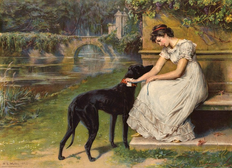 El mensajero del amor (litografía) de Samuel Edmund (after) Waller