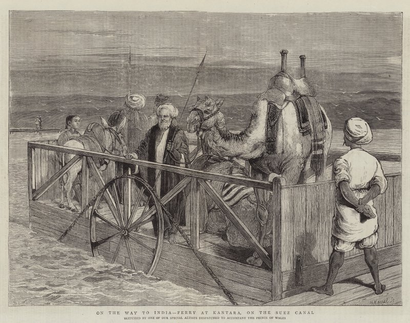 En camino a la India, ferry en Kantara, en el Canal de Suez de Samuel Edmund Waller
