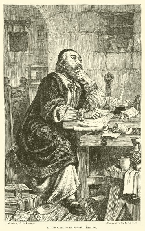 Ridley escribiendo en prisión de Samuel Luke Fildes