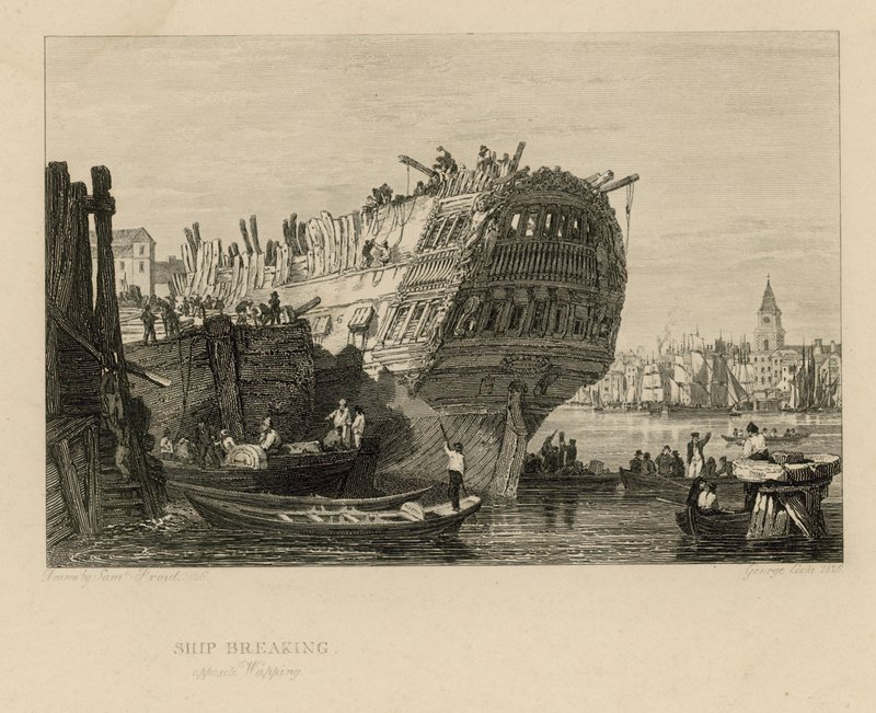 Desguace de barcos frente a Wapping de Samuel Prout