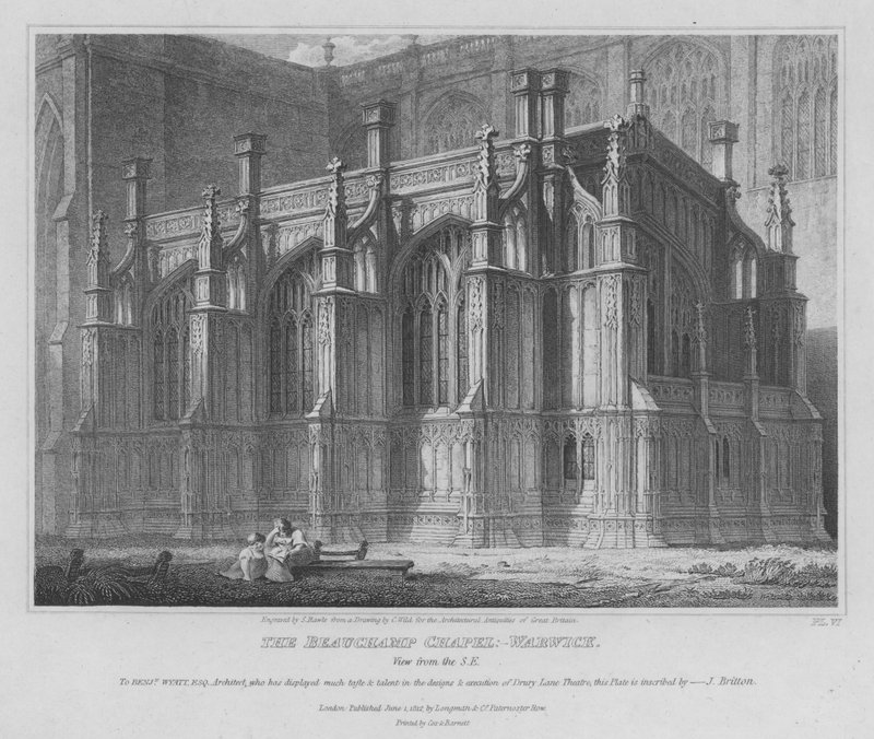 La Capilla Beauchamp, Iglesia de Santa María, Warwick (grabado) de Samuel Rawle
