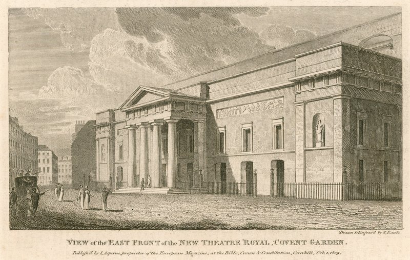 Vista del frente este del nuevo Teatro Real, Covent Garden, Londres de Samuel Rawle