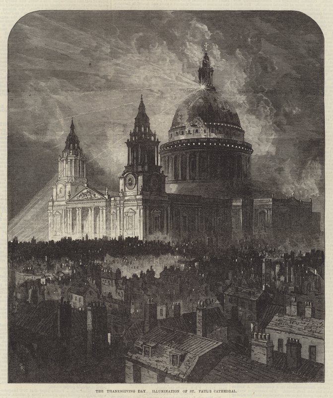 El Día de Acción de Gracias, Iluminación de la Catedral de San Pablo de Samuel Read