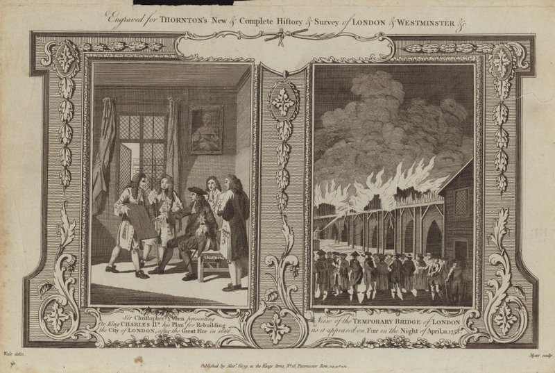 Incendios de Londres de 1666 y 1758 de Samuel Wale