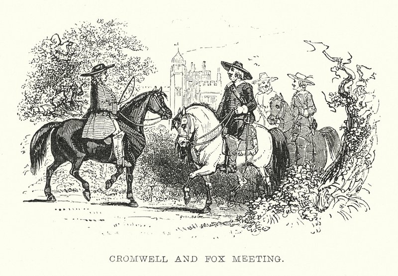 Reunión de Cromwell y Fox (grabado) de Samuel Williams