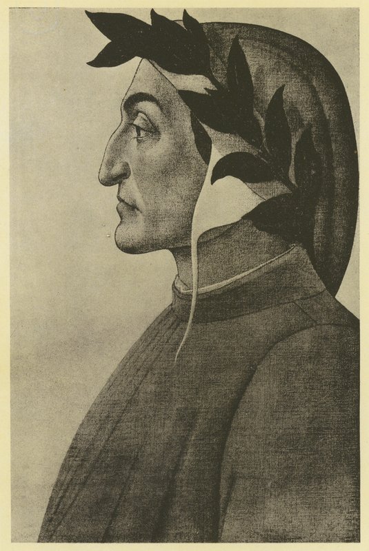 Botticelli: Dante Alighieri (fotografía b/n) de Sandro (after) Botticelli