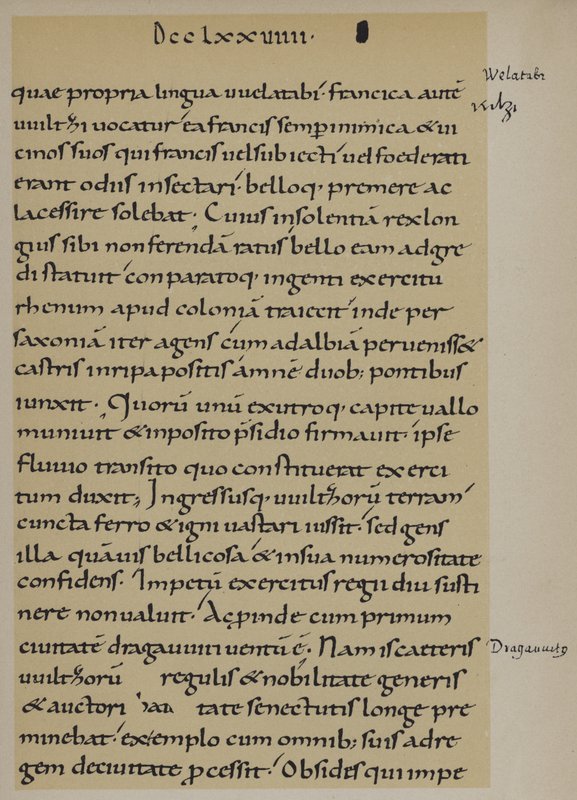 Relato del cruce del río Elba por Carlomagno, 789 de School German