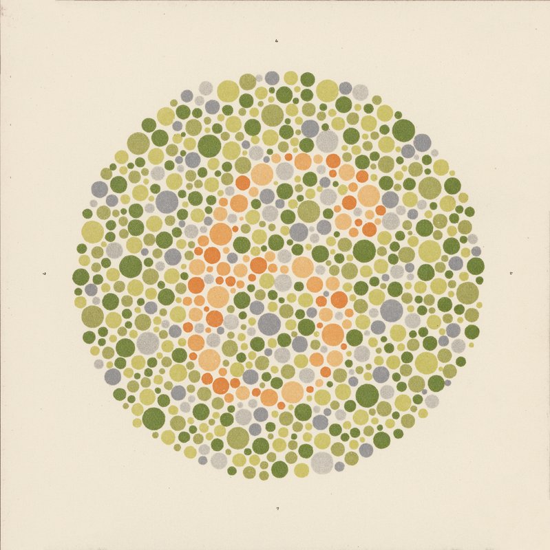 Test de color de Ishihara para detectar el daltonismo. (litografía en color) de School Japanese