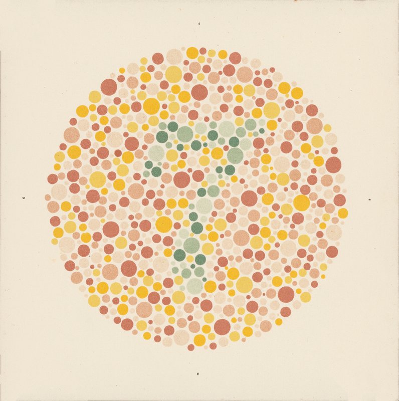 Test de color de Ishihara para detectar el daltonismo. (litografía en color) de School Japanese