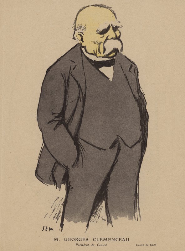 Georges Clemenceau, político francés (litografía a color) de Sem