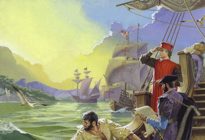Américo Vespucio avista América de Severino Baraldi