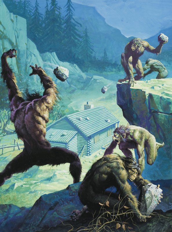 Big Foot, or legendary American Man-Apes (gouache sobre papel) de Severino Baraldi
