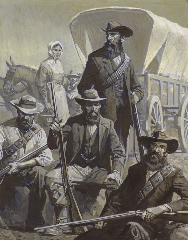 Soldados bóer y vagón. de Severino Baraldi