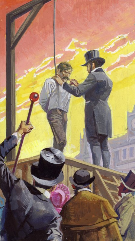 Burke y Hare, ladrones de tumbas y asesinos (gouache sobre papel) de Severino Baraldi