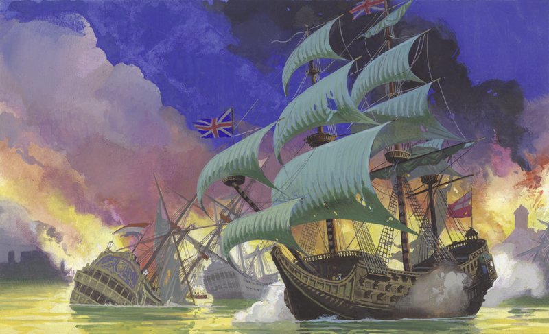 Coronel Robert Blake (1599-1657) (gouache sobre papel) de Severino Baraldi