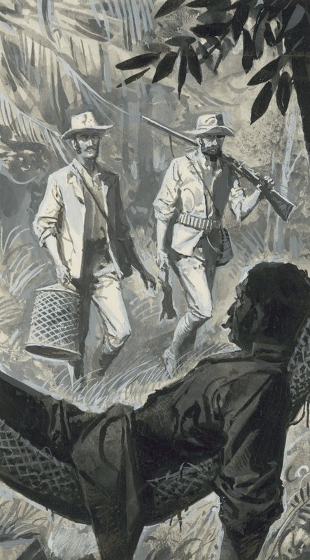 Henry Walter Bates y Alfred Russel Wallace (gouache sobre papel) de Severino Baraldi