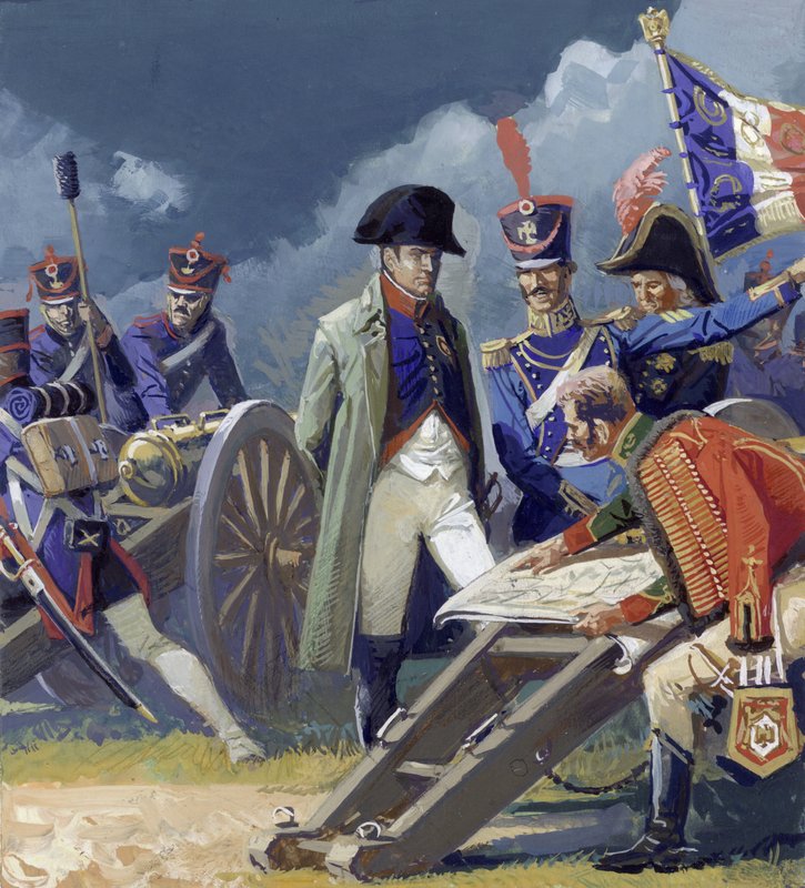 Napoleón se dedica a la planificación militar de Severino Baraldi
