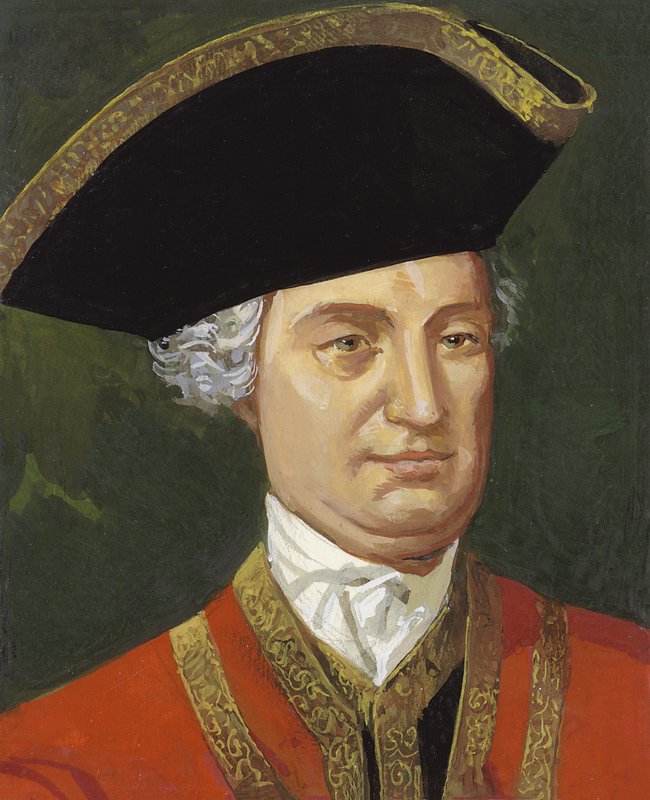 Retrato de Robert Clive de la India (gouache sobre papel) de Severino Baraldi