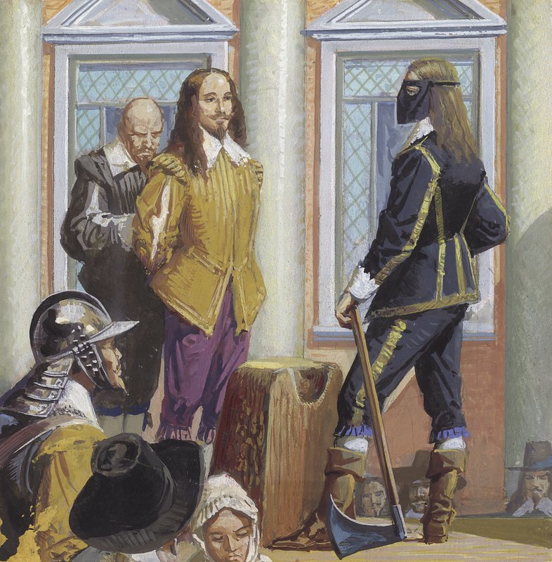 La ejecución del rey Carlos I (gouache sobre papel) de Severino Baraldi
