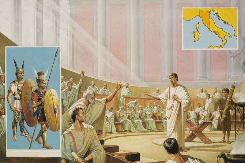 Amenaza de las Tribus Sabinas de Severino Baraldi