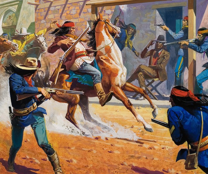 Escena no identificada con indios de Severino Baraldi