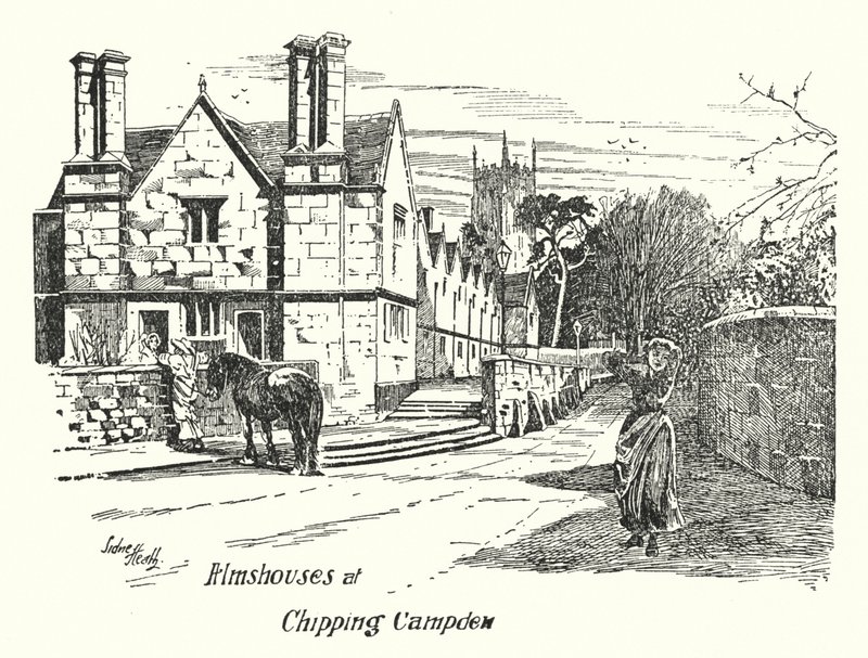 Asilos en Chipping Campden (grabado) de Sidney Heath