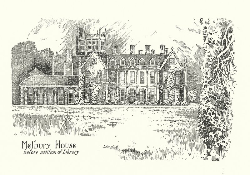 Dorset: Melbury House (litografía) de Sidney Heath