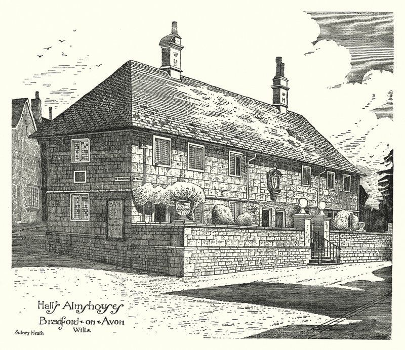 Casas de Beneficencia de Hall, Bradford-on-Avon, Wilts de Sidney Heath