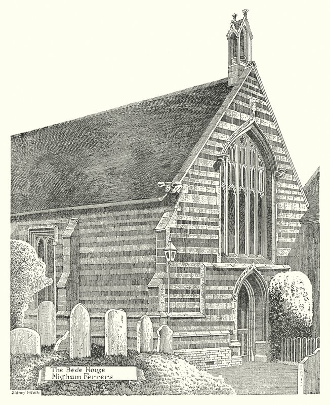 La Casa Bede, Higham Ferrers (grabado) de Sidney Heath