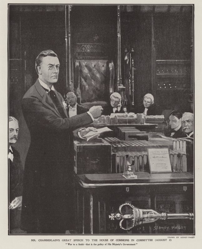 Discurso de Joseph Chamberlain sobre la Guerra de los Bóers en la Cámara de los Comunes el 2 de agosto de 1901 de Sidney Paget