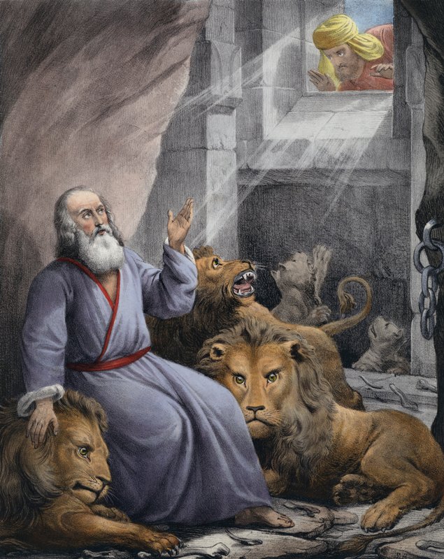 Daniel en el foso de los leones de Siegfried Detler Bendixen