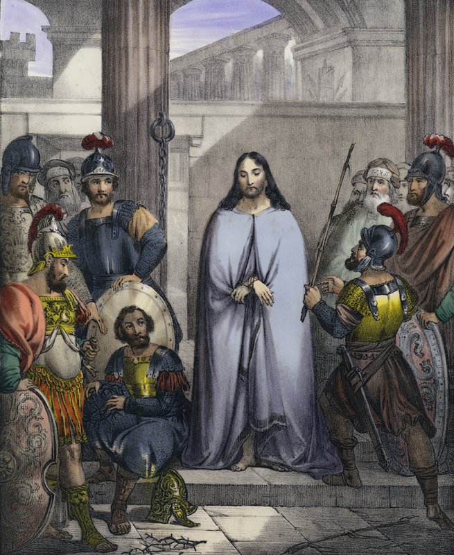 Los soldados romanos burlándose de Cristo de Siegfried Detler Bendixen