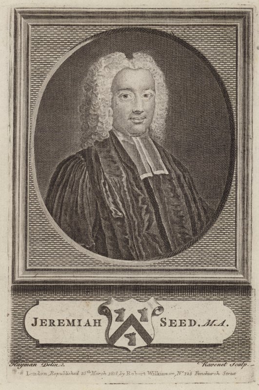 Jeremiah Seed, clérigo y académico inglés (grabado) de Simon Francois (after) Ravenet