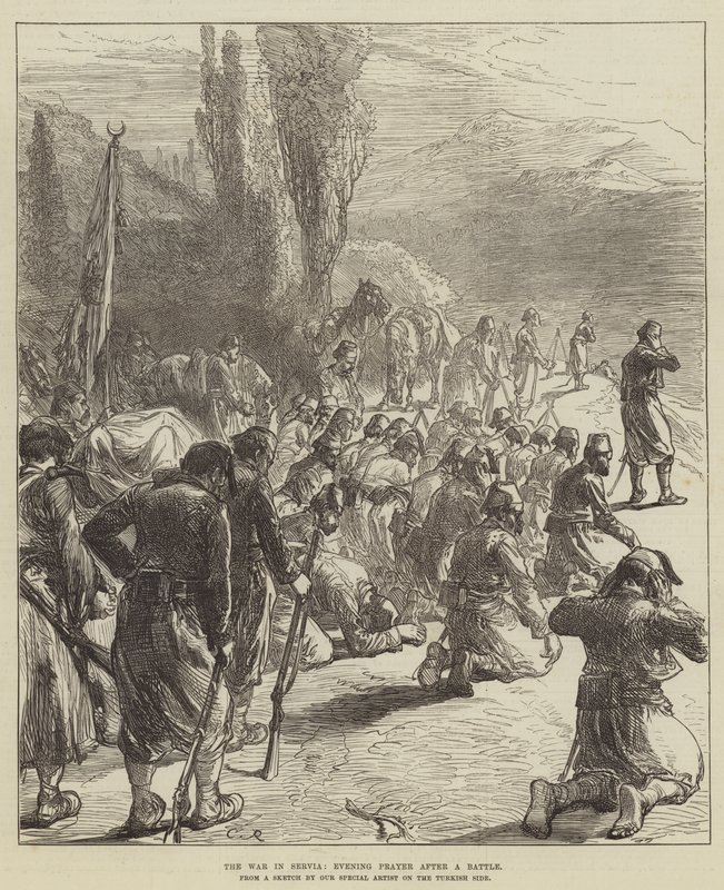 La guerra en Serbia, oración vespertina después de una batalla de Sir John Charles Robinson
