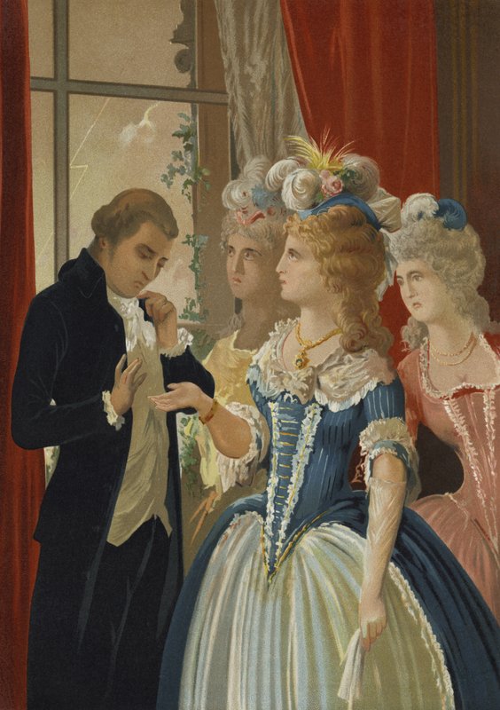 Alessandro Cagliostro y María Antonieta en el Petit Trianon, Versalles de Spanish School