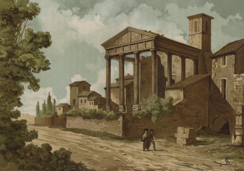 El Templo Romano de Hércules en Cori, Italia de Spanish School