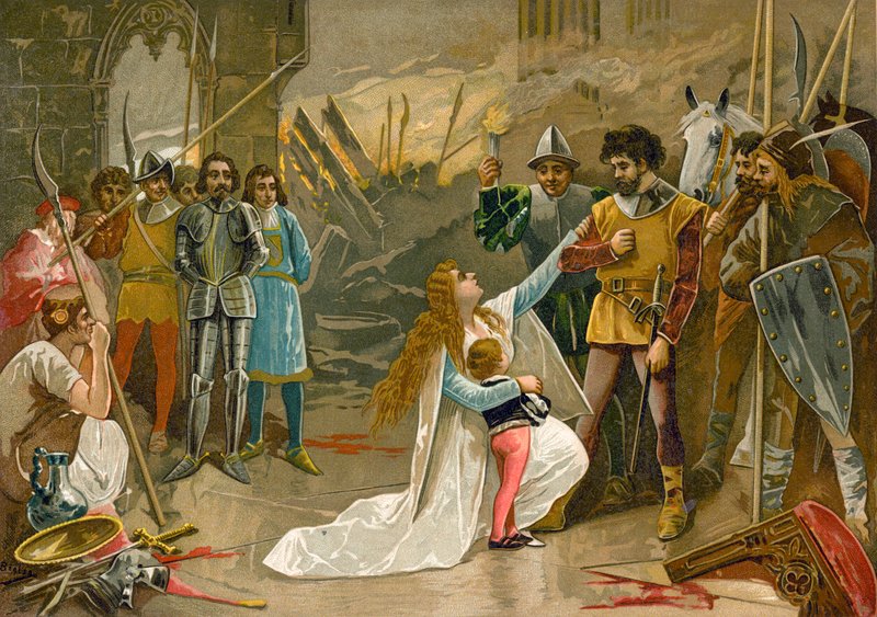 Abrazose a los pies del conquistador de Spanish School